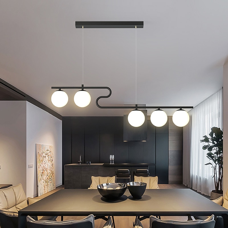 100 cm Cluster Design Line Design Pendant Light LED Metal Electroplated Painted Finishes Black Nordic Style 220-240V