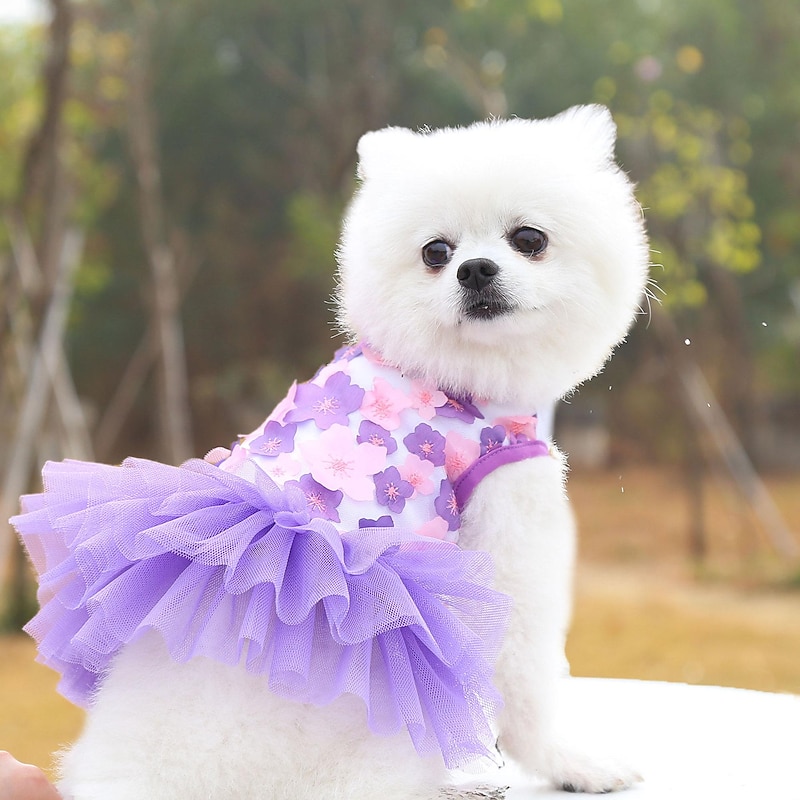 Chihuahua Dog Dress, Summer Cute Female Puppy Dresses,Extra Small Girl Dog Pink Clothes, Pet Dog Outfits for Yorkie Teacup,Flower Sundress,Tiny Dog Skirt Cat Clothing XXS~S (XX-Small)2