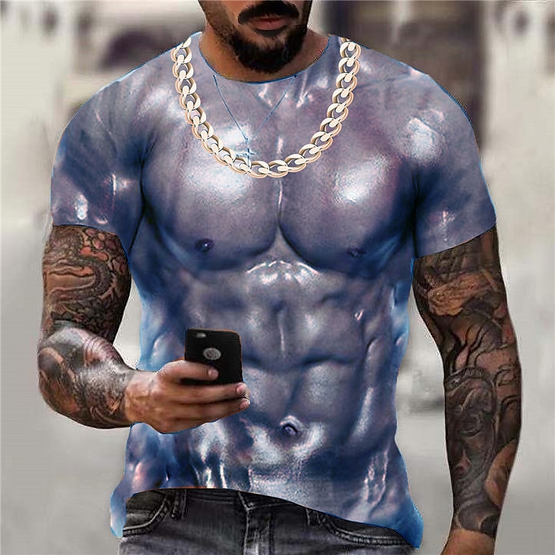 Men's Plus Size T Shirt Big and Tall Graphic Crew Neck Print Short Sleeve Summer Sports Designer Classic Casual Daily Sports Tops4