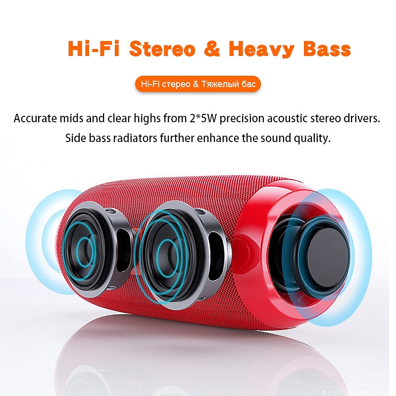 Portable Bluetooth Speaker Wireless Bass Subwoofer Waterproof Outdoor Speakers Boombox AUX TF USB Stereo Loudspeaker Music Box4