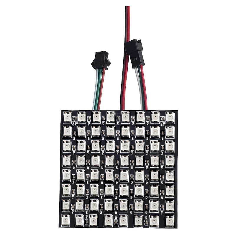 WS2812B RGBIC 5050SMD LED Matrix Panel 256 Pixels Individually Addressable Programmable Digital LED Display Matrix Panel Flexible FPCB for Arduino Raspberry Image Video Text DC5V3
