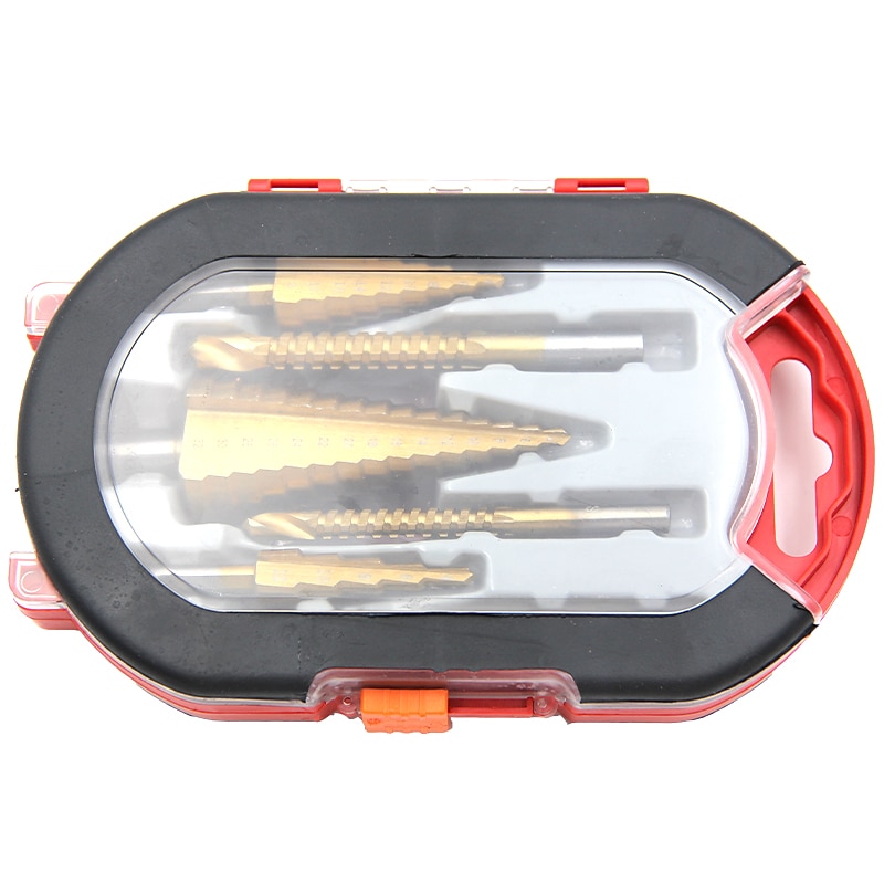 6 Pcs Titanium Plating Drill Bit Set 2022 High Speed Reaming Pagoda Sawtooth Set Premium Metal Step Drill Bit Multiple Hole Stepped Up Bits for DIY Lovers 7