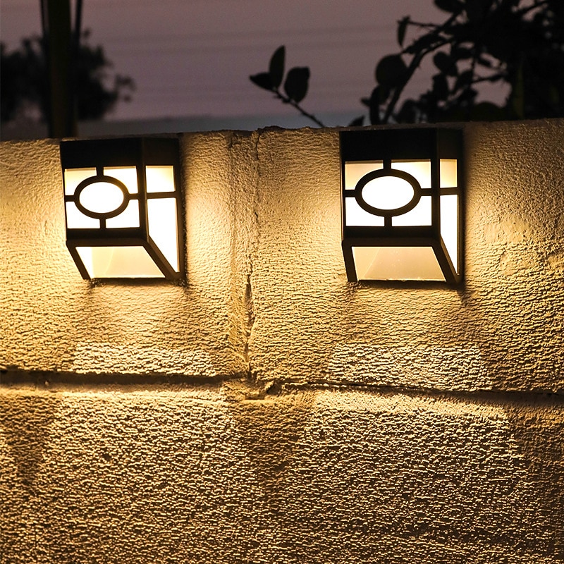 2pcs Outdoor Wall Lights LED Solar Retro Garden Light Waterproof Courtyard Lighting for Garden Balcony Fence Decoration Landscape Street Light2