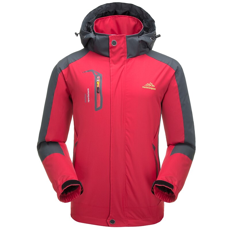 Men's Waterproof Hiking Jacket Gorpcore Rain Jacket Hiking Windbreaker Outdoor Waterproof Windproof Lightweight Breathable Detachable Cap Outerwear Trench Coat Full Zip Hoodie Hunting Fishing Climbing4