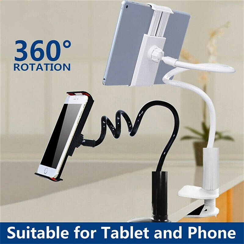 Flexible 360 Lazy Bed Desk Phone Holder & Stands Gooseneck Mount Stand For iPad Android Tablet