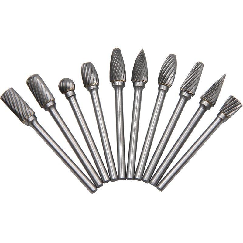 10pc Cemented Carbide Rotary File 3 * 6 Single Grain Tungsten Steel Grinding Head Die Woodworking Grinding File For Electric Grinding3