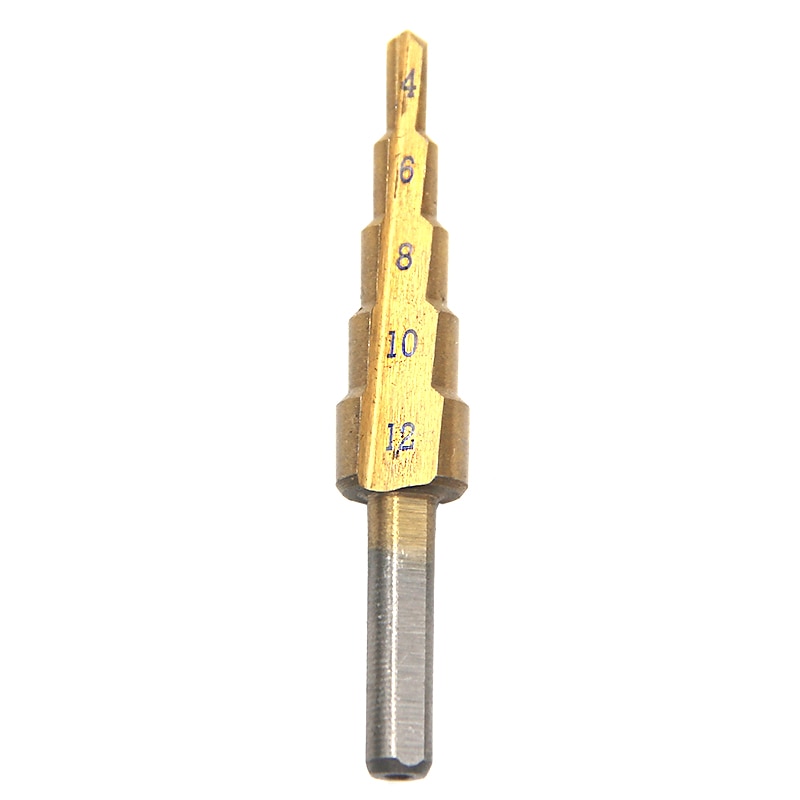 HSS Step Drill Bits 4mm-12mm Straight Flute Power Tools Triangle Shank Wholesale Price 5 Steps Metal Drilling Titanium2