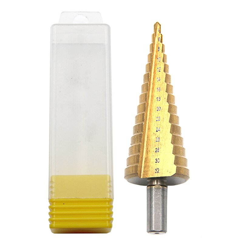 HSS Step Drill Bits 4mm-32mm Straight Flute Power Tools Triangle Shank Wholesale Price 15 Steps Metal Drilling Titanium