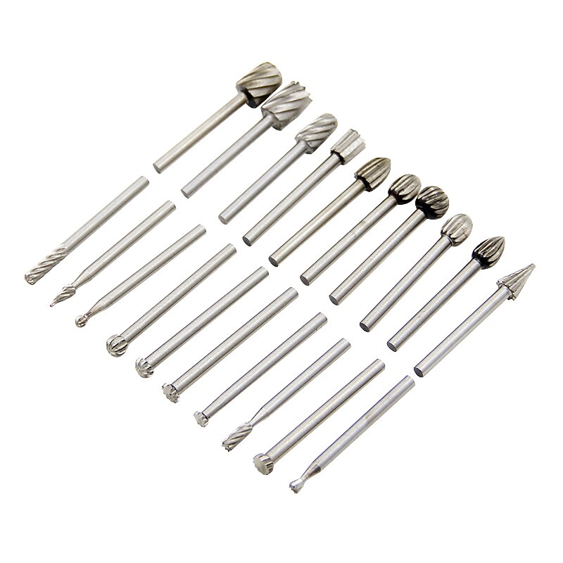 20 PC Set Of 3mm Electric Grinding High Speed Steel Woodworking Small Rotary File Engraving DIY Grinding Head Milling Cutter Set Accessories