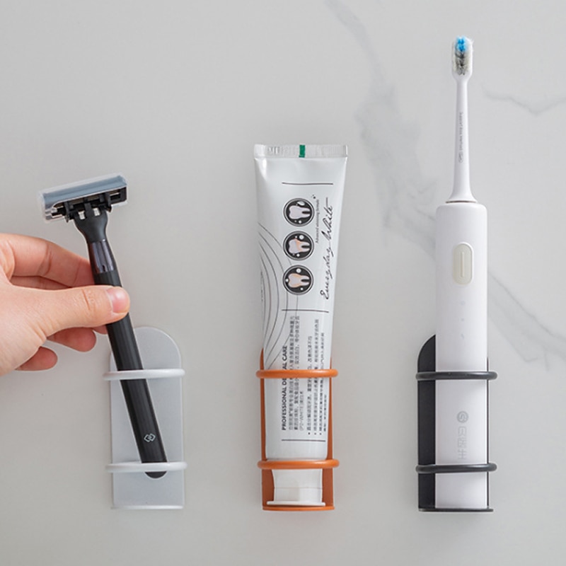 Iron Electric Toothbrush Holder Bathroom Toothpaste Shaver Storage Rack Wall Mount Electric Toothbrush Shelf