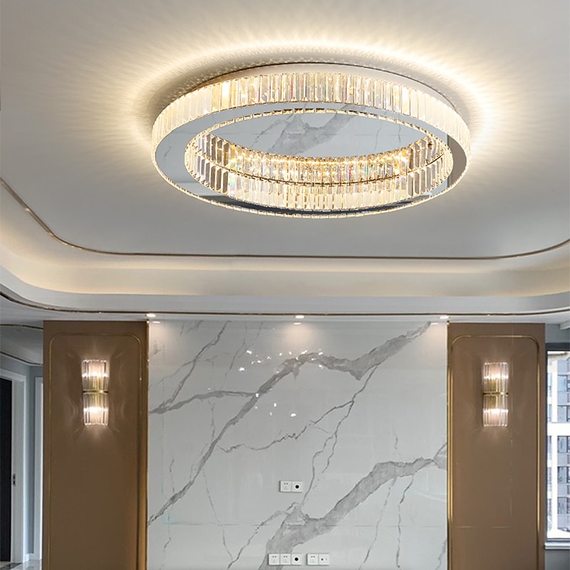 60 cm Unique Design Ceiling Light LED Chandelier Crystal Chrome Modern Living Room Dining Room Bedroom 220-240V2