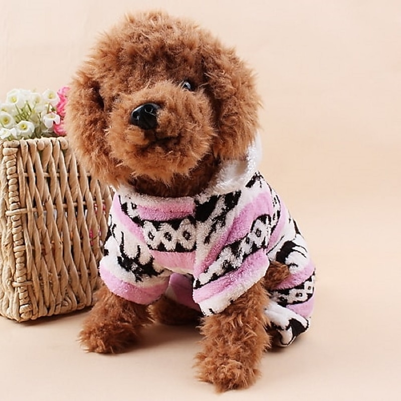 Dog Cat Hoodie Jumpsuit Pajamas Puppy Clothes Christmas Keep Warm Winter Warm Dog Clothing2