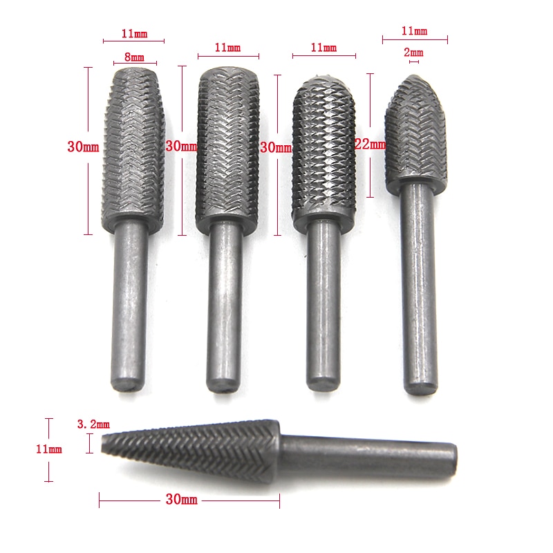 5pcs Rotary File Steel File Bubble Shell Carpenter DIY Soft Metal Trimming Set Metal Grinding Repair Tool2