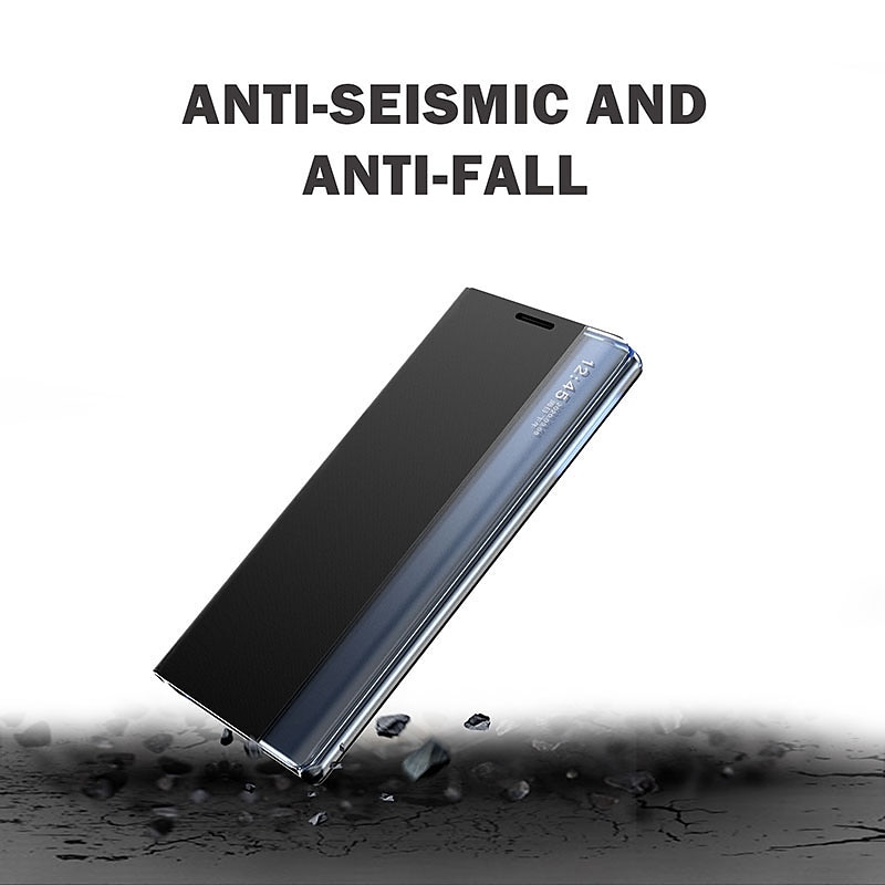 Phone Case For Samsung Galaxy S25 S24 S23 S22 S21 FE S21 Ultra Plus A72 Full Body Case Auto Sleep / Wake Up Magnetic Flip Kickstand Solid Colored TPU PU Leather3