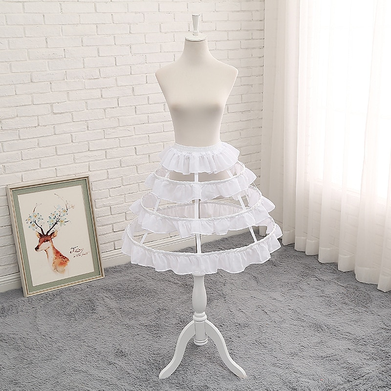 Cosplay Lolita Knee Length Petticoat Hoop Skirt Under Skirt Crinoline Princess Fancy Dress Women's Masquerade Party Bachelorette Party Adults' Petticoat3