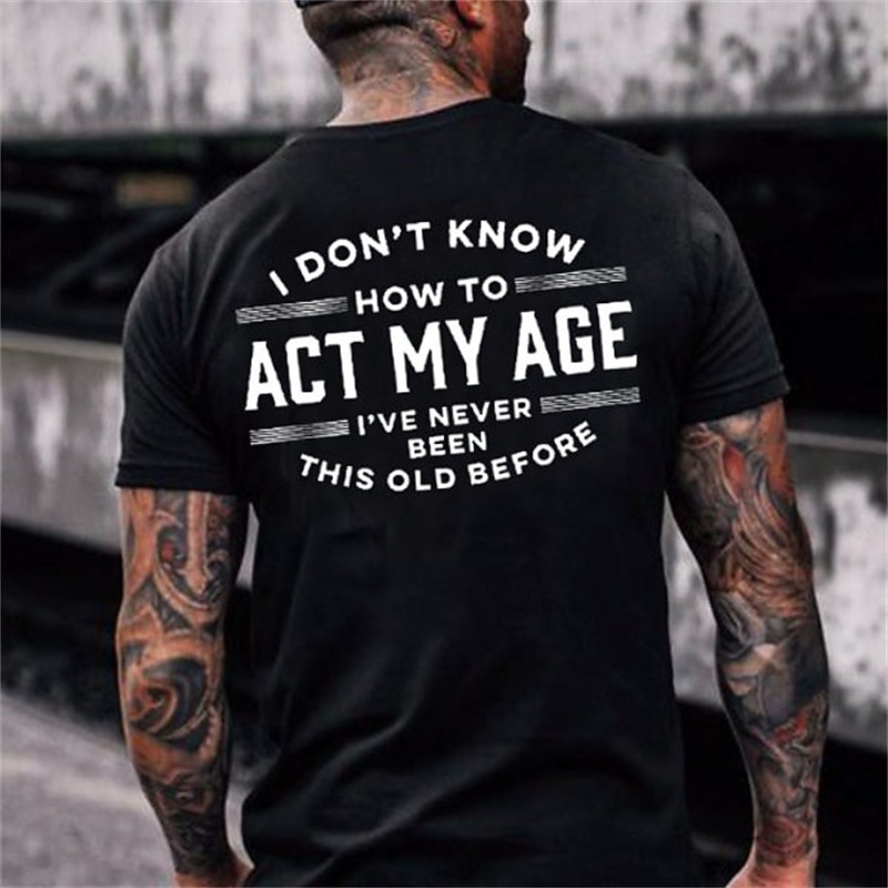 Men's Graphic Letter T Shirt Funny T Shirts Short Sleeve T shirt 3D Print Crew Neck Shirt Vintage Fashion Classic Outdoor Casual Daily Black Army Green Blue Summer Clothing Apparel S M L XL 2XL 3XL4