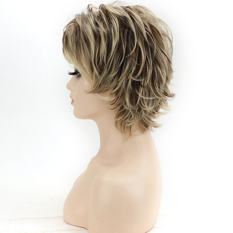 Short Haircut Wigs Synthetic Wigs for Black/White Women Short Hair Wigs with Bangs Hairstyles Women Wig3