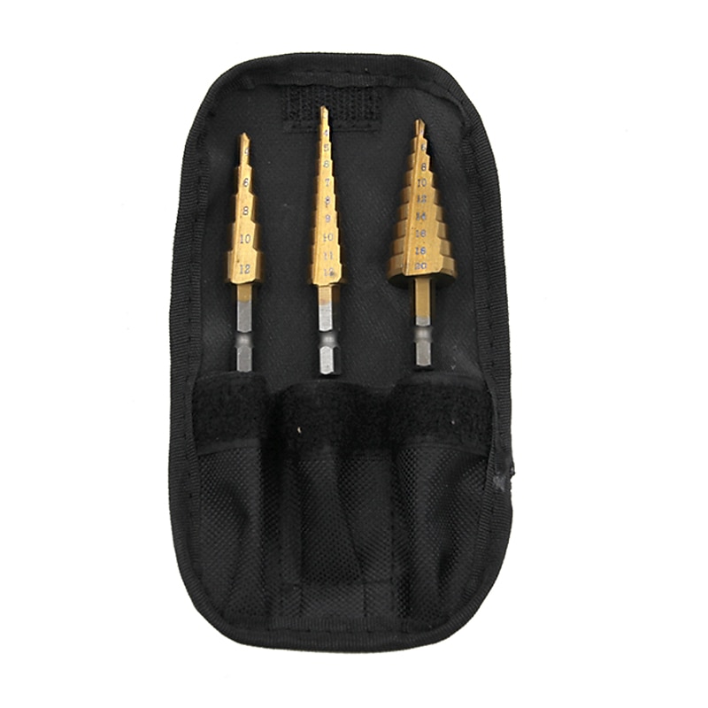Step Drill Bits Power Tools Wholesale Price 3pcs/set Metal Drilling HSS