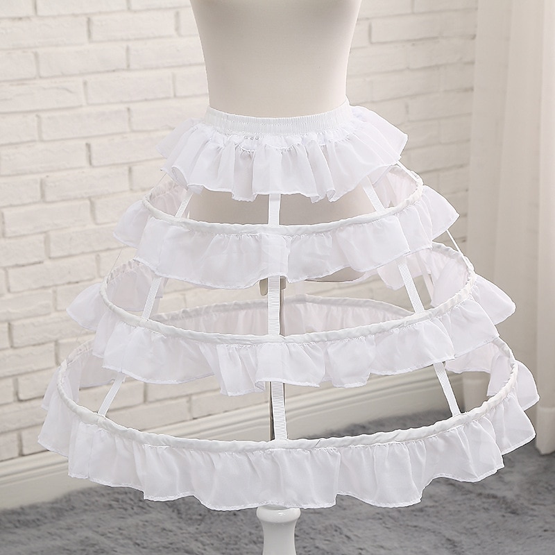 Cosplay Lolita Knee Length Petticoat Hoop Skirt Under Skirt Crinoline Princess Fancy Dress Women's Masquerade Party Bachelorette Party Adults' Petticoat4