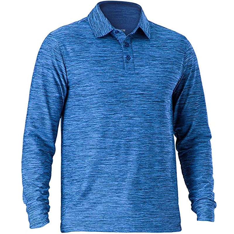 Men's Polo Shirt Golf Shirt Casual Daily Polo Collar Classic Long Sleeve Sports Fashion Solid Color Button Front Button-Down Spring &  Fall Regular Fit Wine White Blue Gray Polo Shirt4