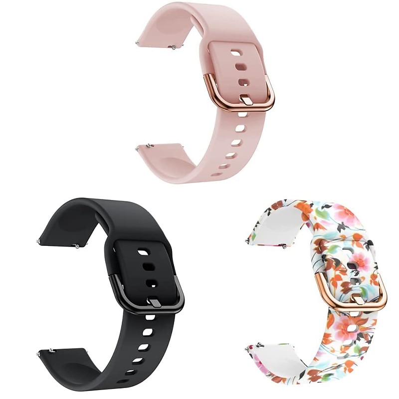 3 Pack Watch Band for Garmin Forerunner 645/245/158/55 Music Venu Sq 2(Music) / Sq(Music) / 2 Plus, Venu Vívoactive 3 (Music), Vívomove 3 / HR / Sport / Style / Luxe Approach S42 / S40 / S12 Soft