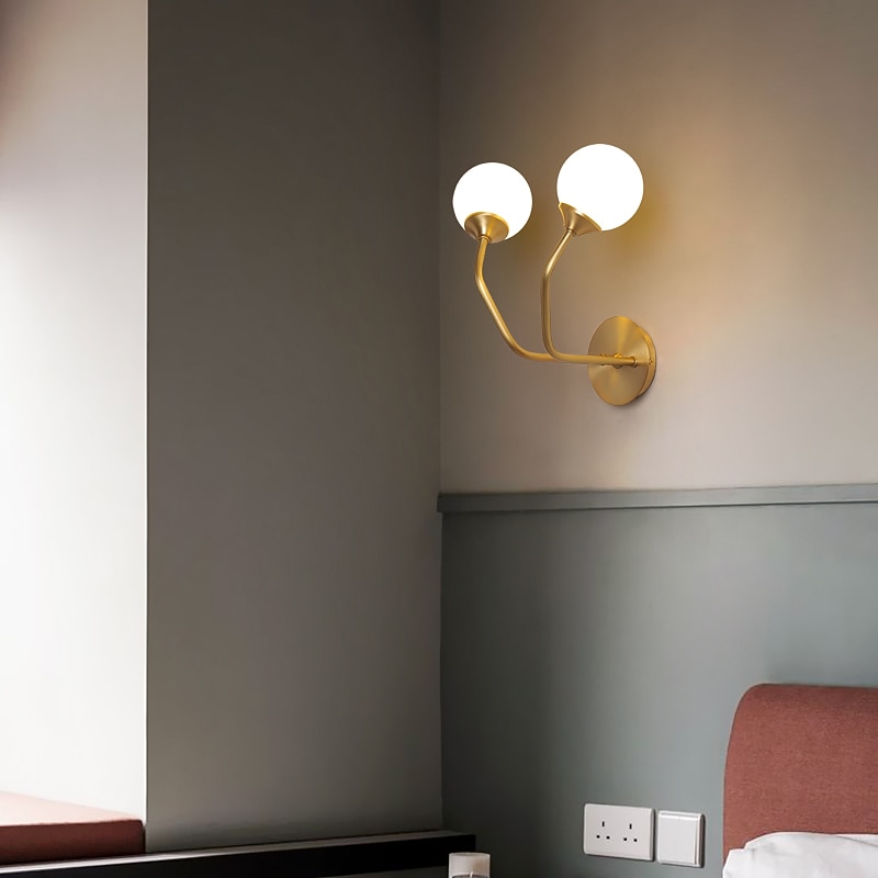 Modern Nordic Style Indoor Wall Light LED Wall Sconces Living Room Bedroom Copper 220-240V3