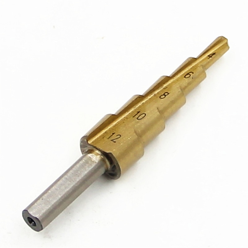 HSS Step Drill Bits 4mm-12mm Straight Flute Power Tools Triangle Shank Wholesale Price 5 Steps Metal Drilling Titanium4