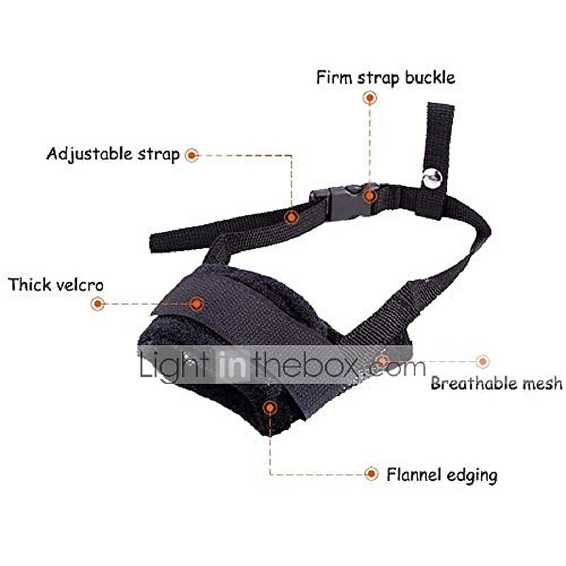 Muzzle For Dogs - Adjustable Soft Dog Muzzle For Small Medium Large Dog, Air Mesh Training Dog Muzzles For Biting Barking Chewing - Breathable Mesh &amp; Soft Flannel Protects Dog Mouth Cover3