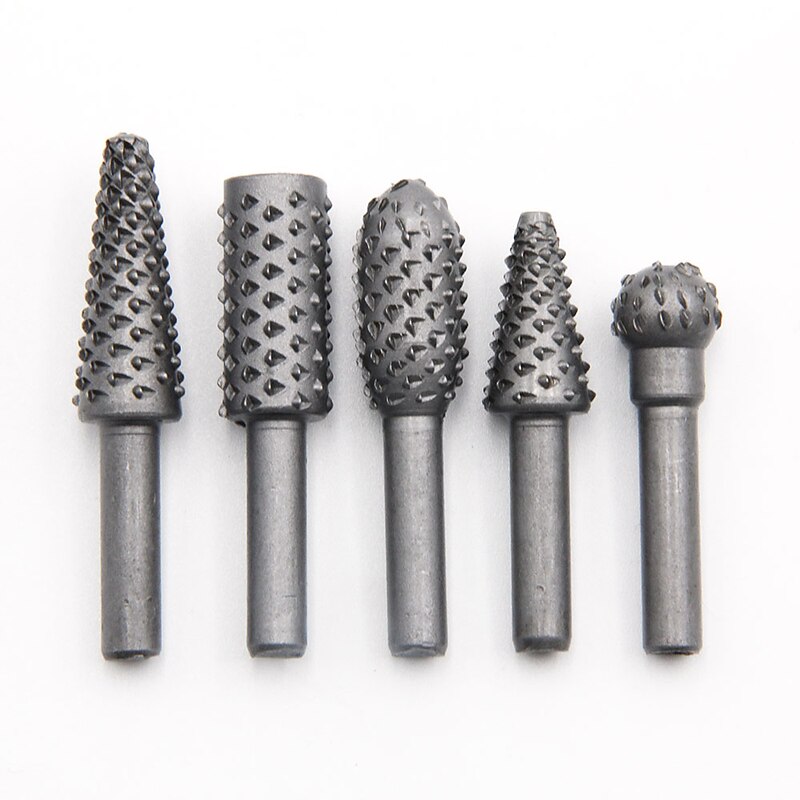 5pcs High Carbon Steel Black Rotary Burrs Cutter Engraving Grinding Bit For Rotary File Cutter Tools Woodworking DIY4