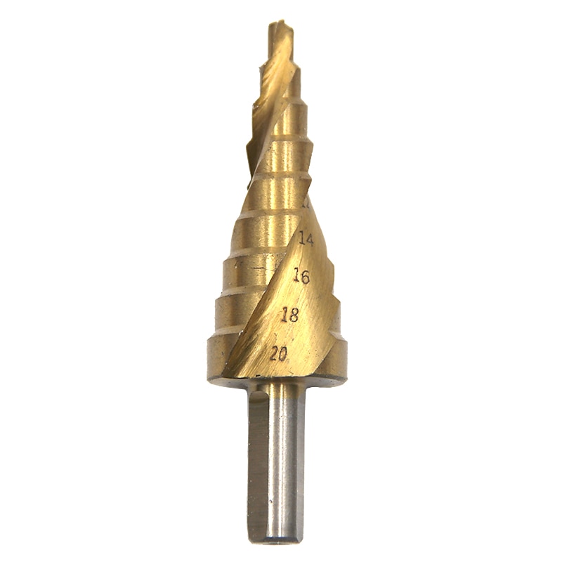 HSS Step Drill Bits 4mm-20mm Spiral groove Power Tools Triangular handle Wholesale Price High Quality metal Drilling Titanium2
