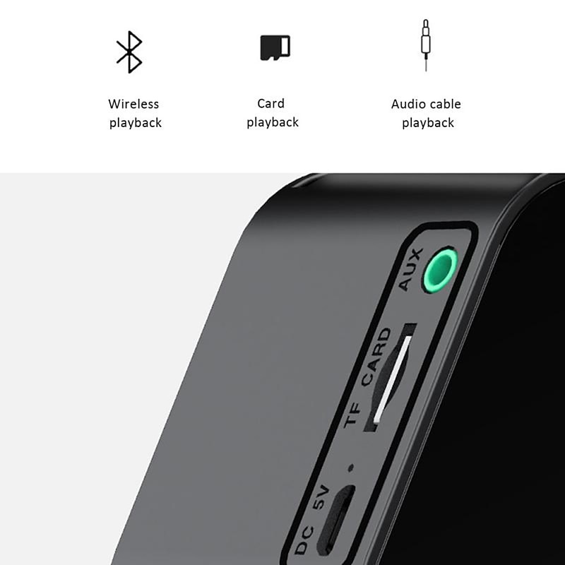 LED Dual Alarm Clock Wireless FM Radio Dimmer Phone Holder With Speaker Bluetooth 5.0 Mirror Clock Home Office Phone Supplies4