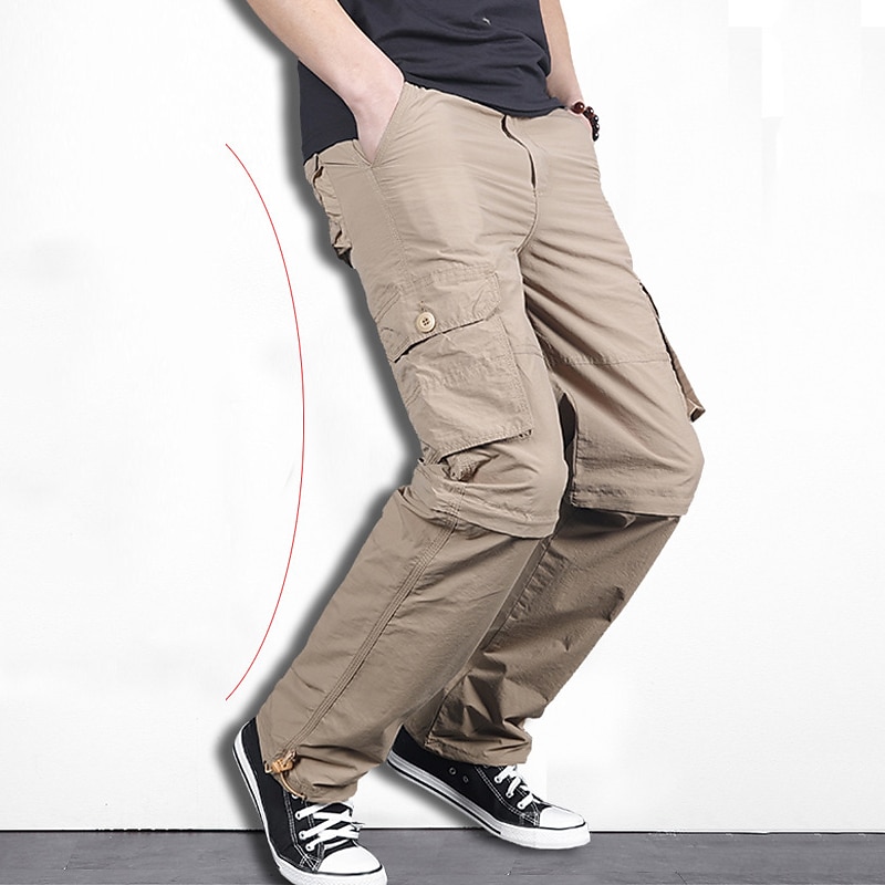 Men's Convertible Zip Off Pants Hiking Pants Trousers Tactical Cargo Pants Summer Spring Outdoor Waterproof Quick Dry Lightweight Comfortable Bottoms khaki Army Green Fishing Climbing Beach M L XL4