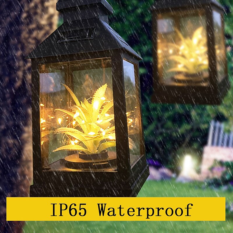 Outdoor LED Solar Plant Star Lights Retro Lantern Night Light Waterproof Hanging Solar Lamp for Garden Terrace Wedding Party Holiday Seaside Party Outdoor Courtyard Decoration 1pc4