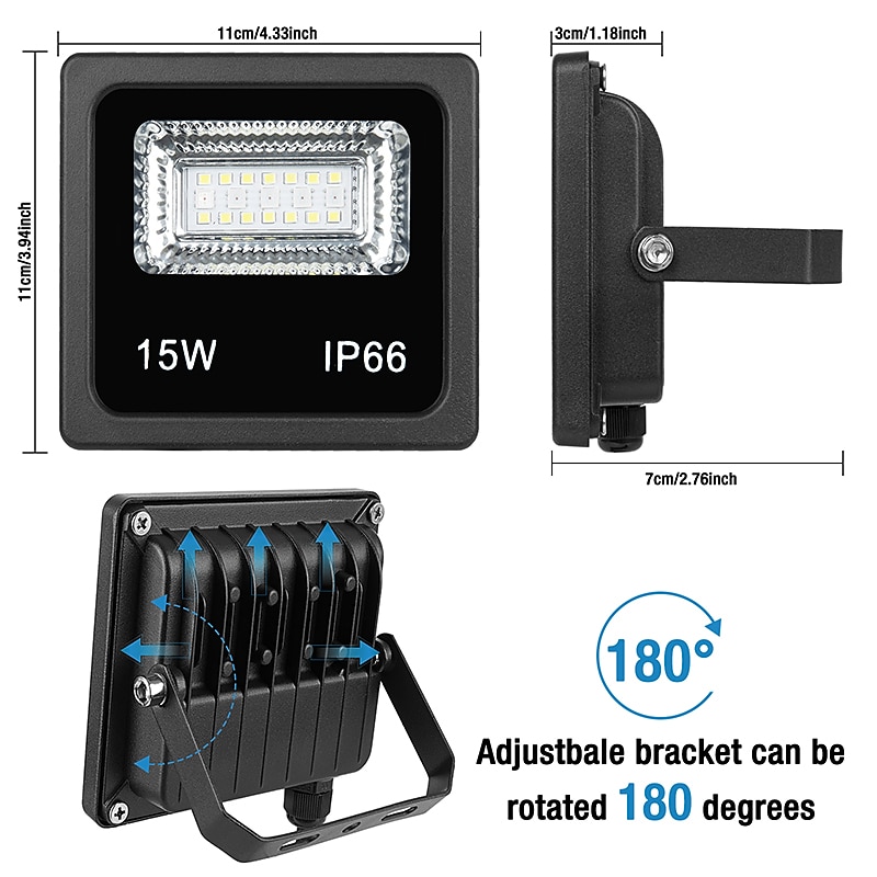 RGBW APP LED Floodlight 15W Bluetooth Outdoor Smart Flood Light 2pcs 1pcs 110V 220V IP66 Waterproof Color Changing Spotlight APP Group Control4