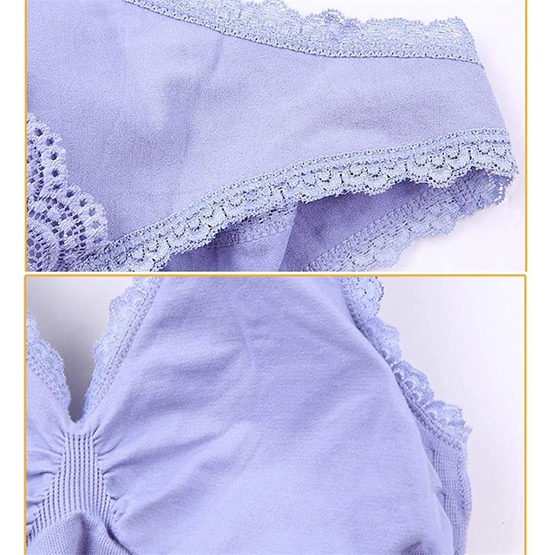 Women's Oversized Lace Sports Bras Cross Front Side Buckle Wire Free Bra Yoga Workout Activewear Home Outfits4