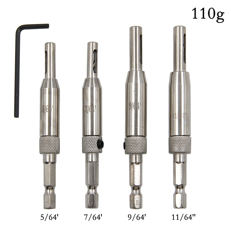 4pcs Door Lock & Hinge Drill Bit Set Self Centering Pilot Hole HSS Hex Shank Wood Tool Hole Saw DIY Wholesale Price2