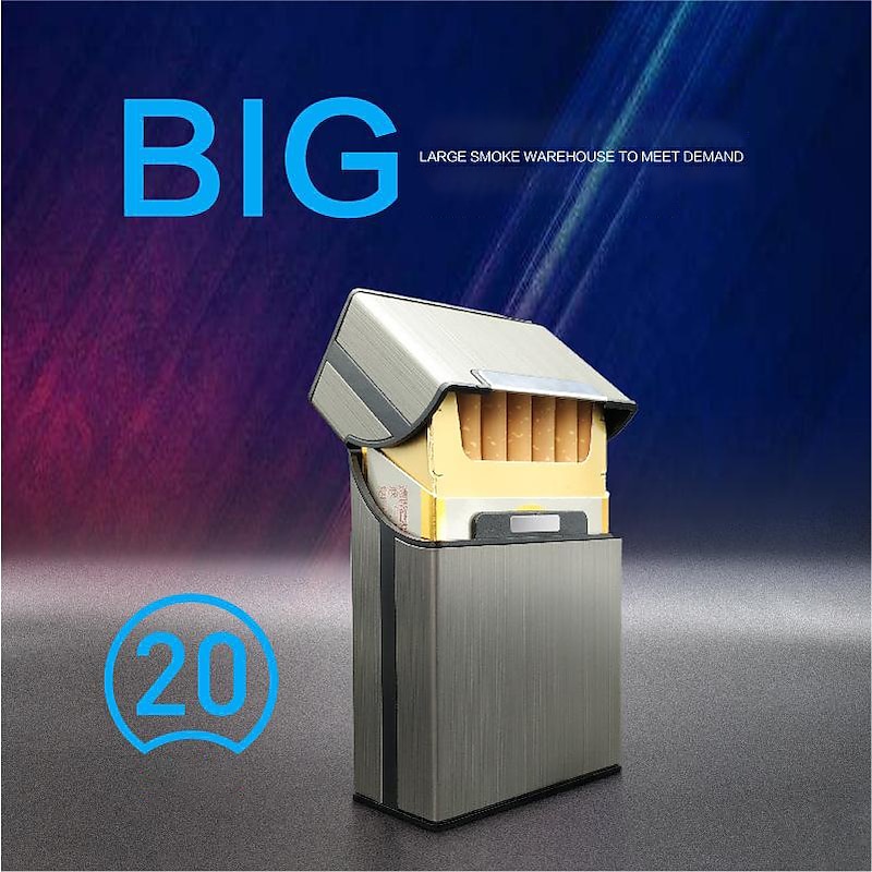 Aluminum Alloy Cigarette Case, 20-Capacity, Moisture and Crush Resistant, Unique Men's Gift, Metal Aluminum Alloy Construction Stylish Creative