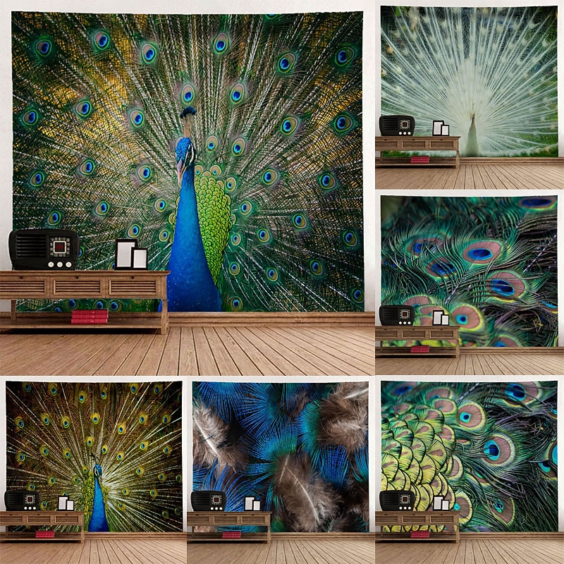 Peacock Wall Tapestry Art Decor Blanket Curtain Hanging Home Bedroom Living Room Decoration Polyester2