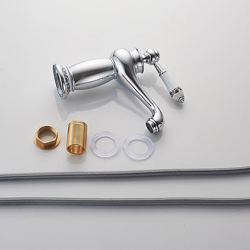 Brass Bathroom Sink Faucet,Ti-PVD Finish Single Handle One Hole Bath Taps with Hot and Cold Switch and Ceramic Valve4