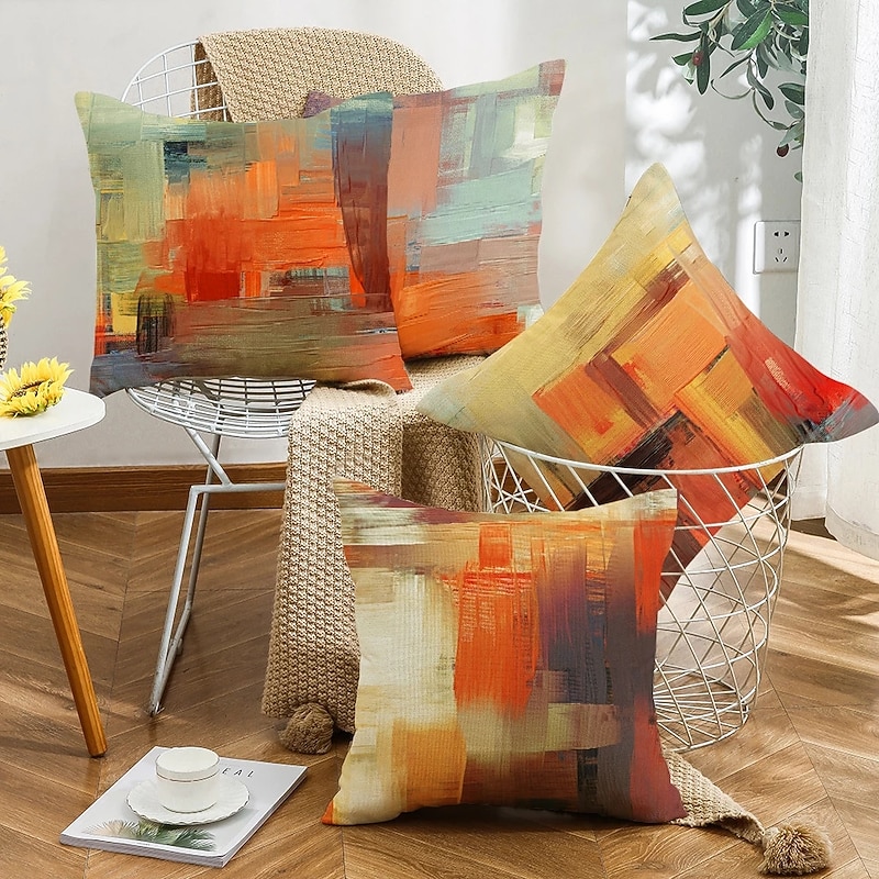 Geometric Double Side Cushion Cover 1PC Soft Decorative Square Throw Pillow Cover Cushion Case Pillowcase for Bedroom Livingroom Superior Quality Machine Washable Indoor Cushion for Sofa Couch Bed Chair