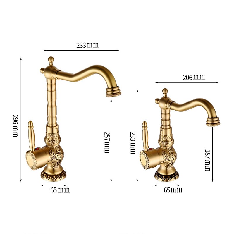 Kitchen faucet - Single Handle One Hole Antique Brass Standard Spout Centerset Retro Vintage Kitchen Taps3