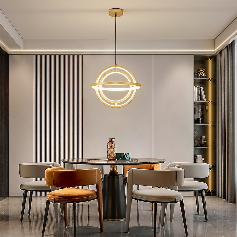 40 cm Circle / Ring Design Pendant Light LED Metal Globe Round Painted Finishes Modern 220-240V3