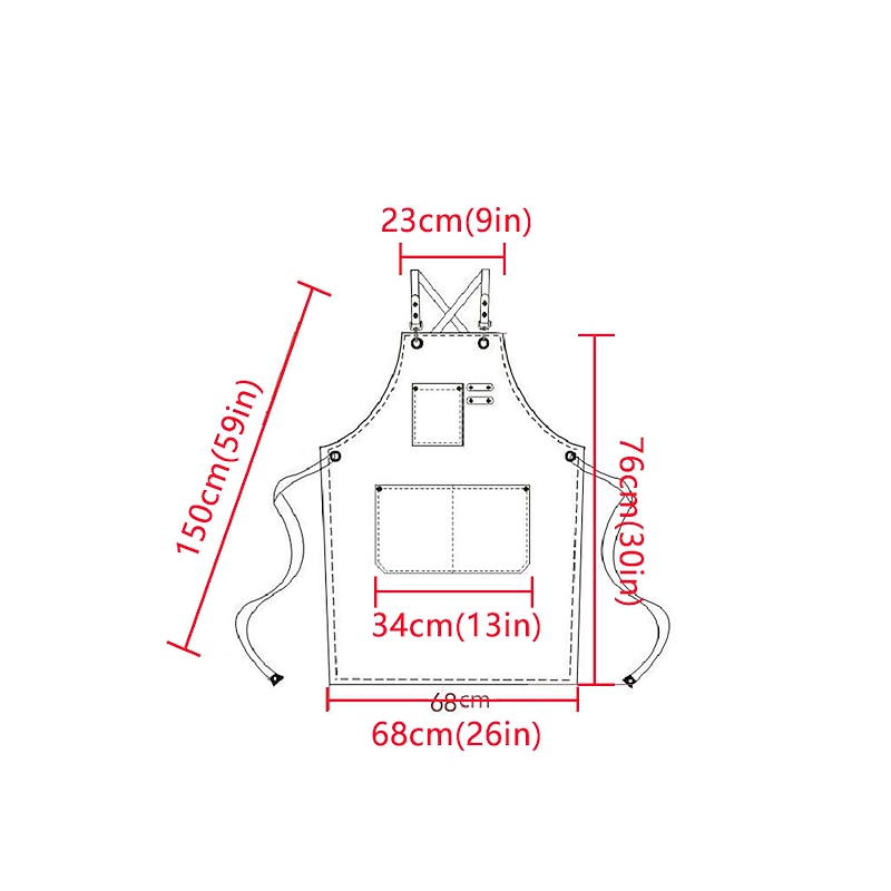 Chef Apron For Women and Men, Kitchen Cooking Apron, Personalised Gardening Apron with Pocket Work Aprons Cross Back Heavy Duty Adjustable3