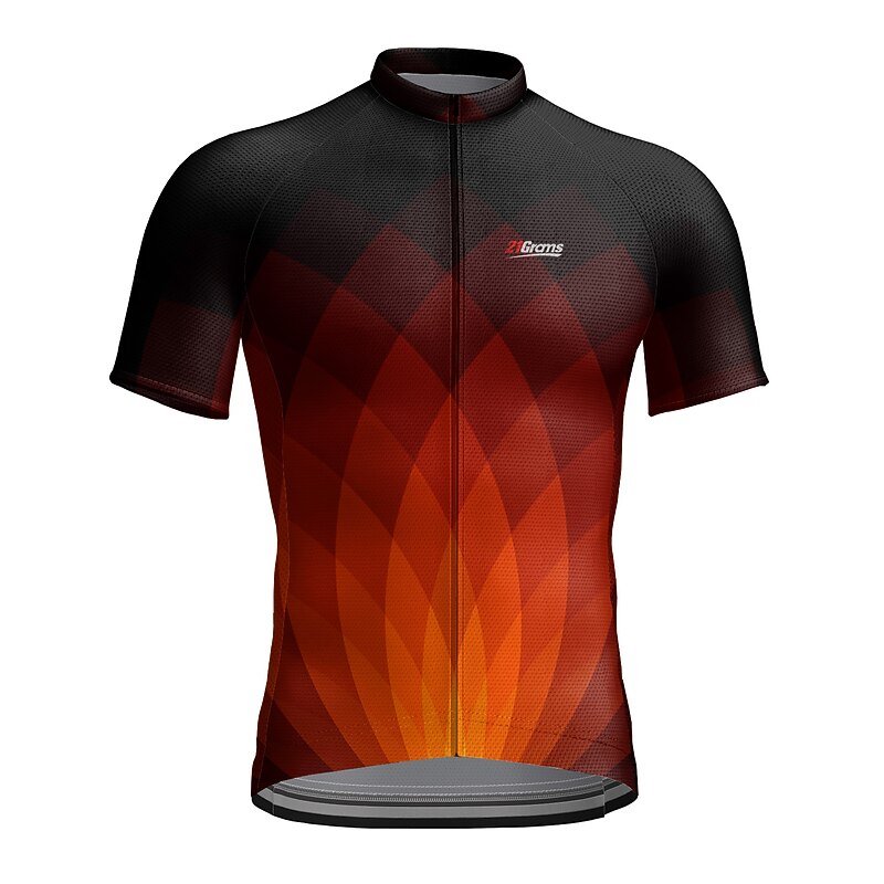 Men's Cycling Jersey Geometric Geometry Short Sleeve Bike Jersey Top with 3 Rear Pockets Mountain Bike MTB Road Bike Cycling Quick Dry Reflective Strips Back Pocket Moisture Wicking Sports Red Blue4