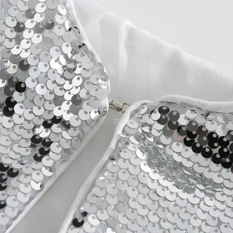 Girls' 3D Sequin Coat Long Sleeve Summer Spring Active Cute Kids 3-12 Years Street Daily Regular Fit4