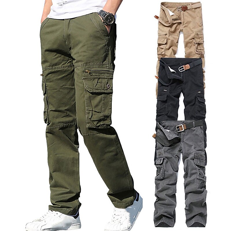 Men's Cargo Pants Hiking Pants Trousers Work Pants Camo Summer Spring Winter Outdoor Ripstop Soft Wear Resistance Breathable Pants / Trousers Bottoms Dark Grey Black Cotton Hunting Fishing Climbing