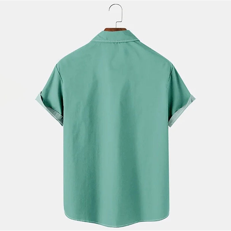 Men's Color Block Palm Tree Tropical Plants Shirt Summer Shirt Summer Hawaiian Shirt Short Sleeve Shirt Turndown Fashion Streetwear Hawaiian Outdoor Street Casual Black Yellow Blue S M L4