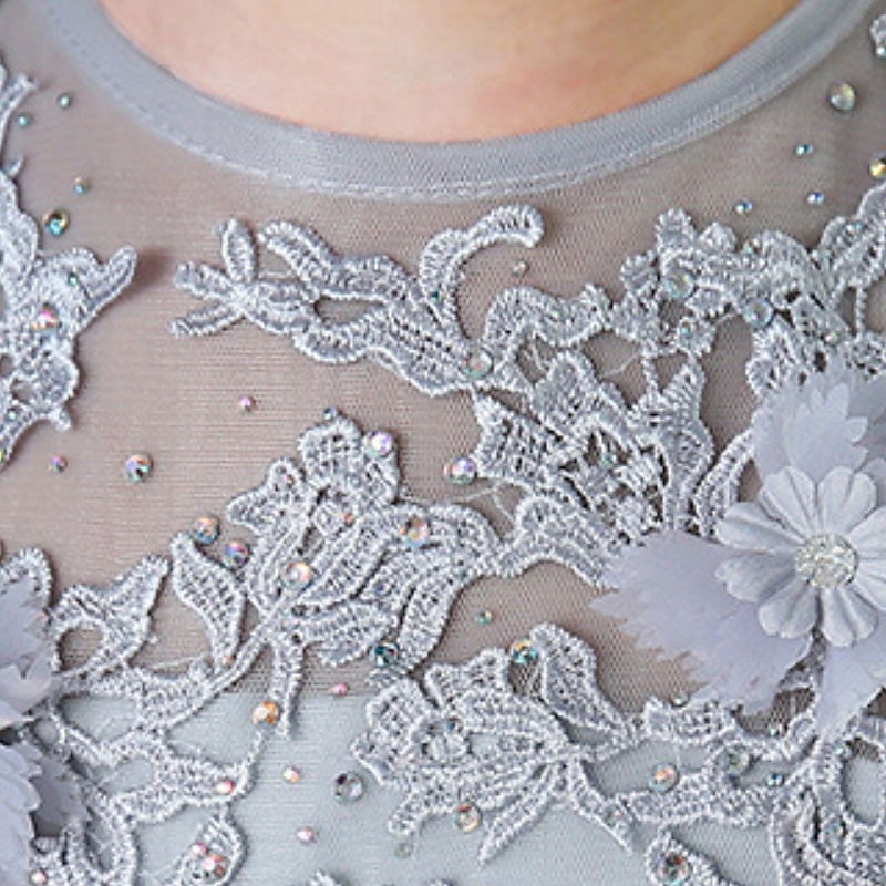 Kids Little Girls' Dress Floral Solid Colored A Line Dress Party Performance Embroidered Mesh Bow Red Asymmetrical Sleeveless Princess Sweet Dresses Spring Summer Regular Fit 3-12 Years4