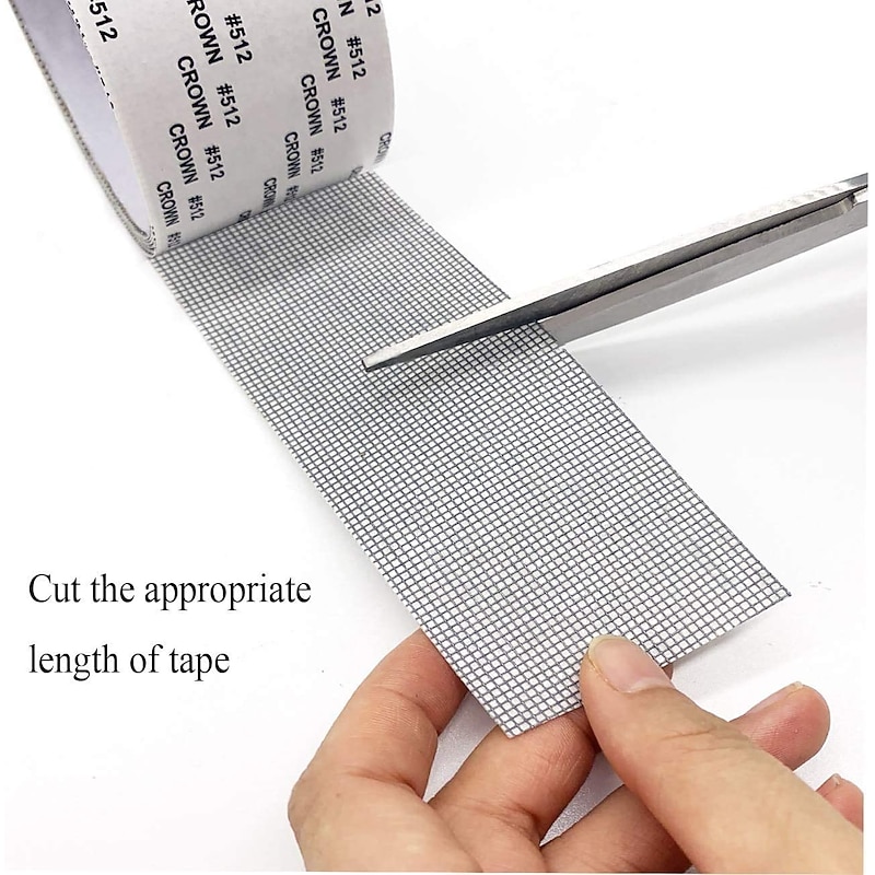 Window Screen Repair Kit Tape 5x2m Strong Adhesive & Waterproof Fiberglass Covering Mesh Tape for Covering Window Door Tears Holes Screen Patch Repair Kit4