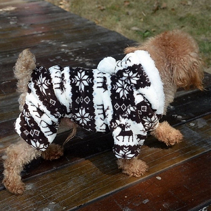 Dog Cat Hoodie Jumpsuit Pajamas Puppy Clothes Christmas Keep Warm Winter Warm Dog Clothing4
